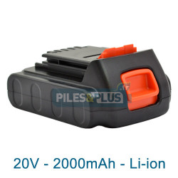 Batterie pour Black et Decker type LBXR20 - 18V Li-Ion 2000mAh