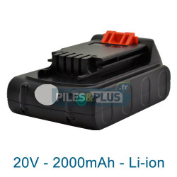 Batterie pour Black et Decker type LBXR20 - 18V Li-Ion 2000mAh