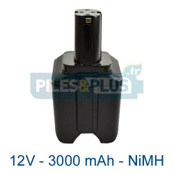 Batterie pour Bosch type 2607335014 - 12V NiMH 3000mAh
