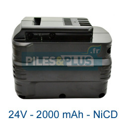 Batterie type Dewalt DE0240 - 24V 2000mAh NiCD