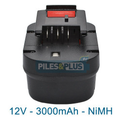 Batterie pour Black et Decker type A12 - 12v NiMH 3000mAh