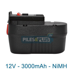Batterie pour Black et Decker type A12 - 12v NiMH 3000mAh