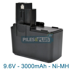 Batterie pour Bosch type 2607335254 - 9.6V NiMH 3000mAh
