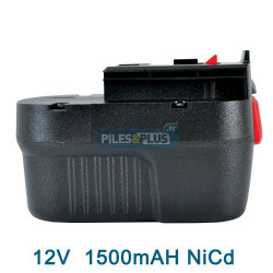 Batterie pour Black et Decker type A12 -12V NICD 1500 mAh