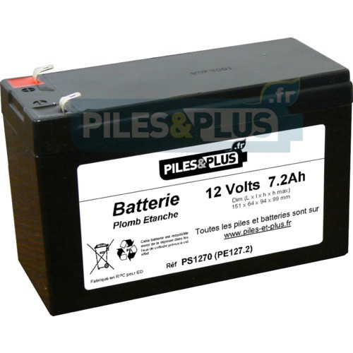 Batterie au plomb 12V 7Ah étanche rechargeable - Piles et Plus