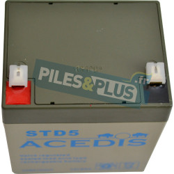 Batterie au plomb 12V 5Ah rechargeable Acedis - Toutes les batteries au  plomb rechargeable 12V - Piles et Plus