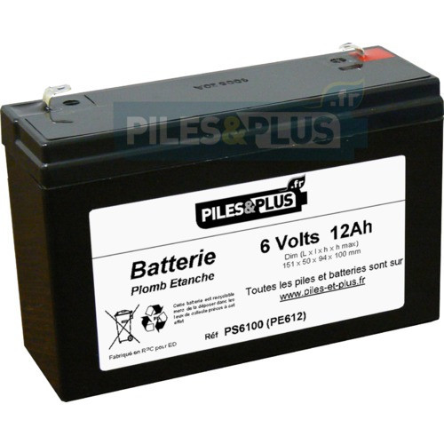 Batterie 6V 12Ah - batterie plomb étanche rechargeable