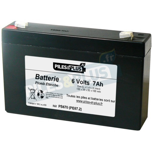 Batterie 6V 7Ah - batterie plomb étanche rechargeable