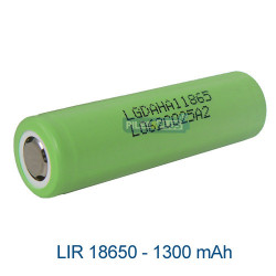 Batterie LIR18650 li-ion 18650 – 3.7V 1300mAh - sans PCB LG