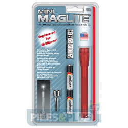Lampe Maglite super mini AAA rouge + 2 AAA
