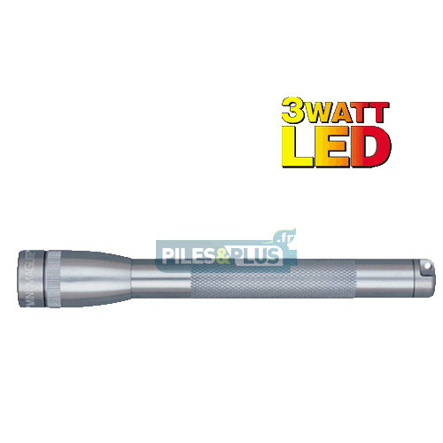 Lampe Mini Maglite LED 3 watts Grise + 3 AA LR06