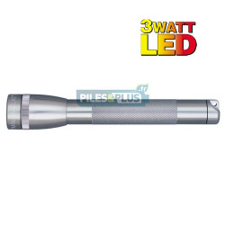 Lampe Mini Maglite LED 3 watts Grise + 2 AA LR06