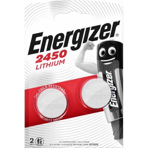 Piles bouton CR2450 - Lithium 3V Energizer - Par 2