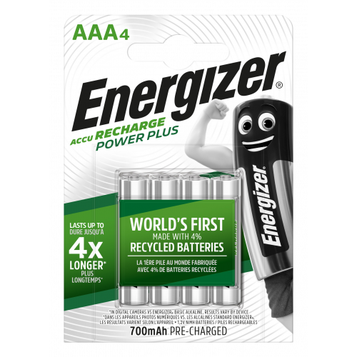 Piles rechargeables Energizer Power Plus AAA LR03 1,2 V 700 mAh 10 unités