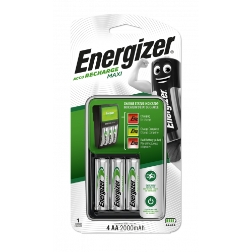 Chargeur de piles ultra compact Energizer + 4 AA 2000mAh